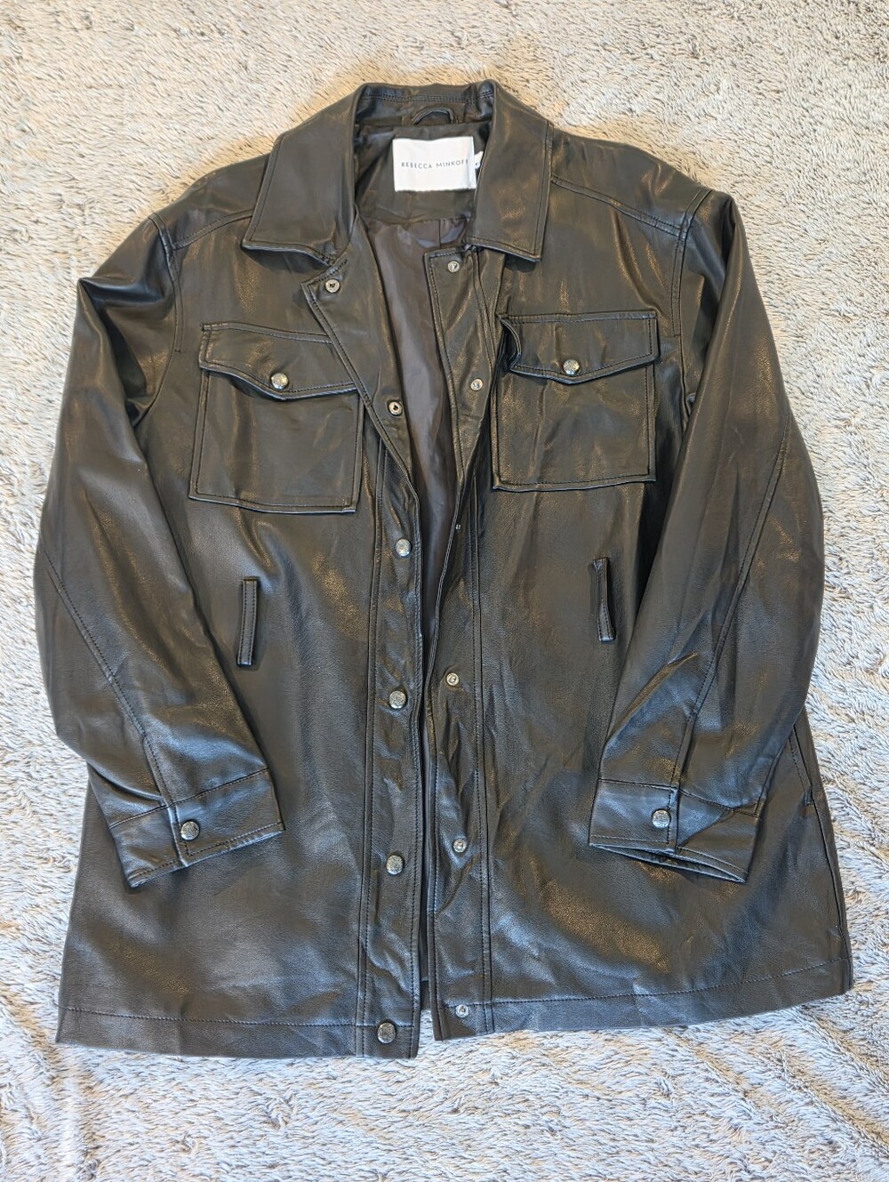 Rebecca Minkoff Faux Leather Jacket Sz Large